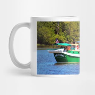 White And Green Boat Mug